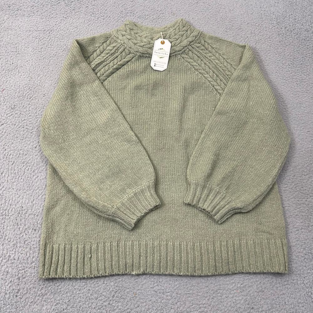 Loveriche Sweater Womens 1X Green Long Sleeve Chunky Knit Round Neck Sweater NEW